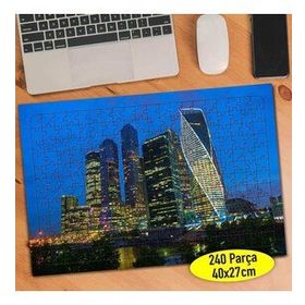 111412768 Işıklı Şehir Plazaları 240 Parça Puzzle Yapboz