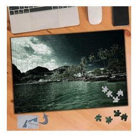 112 Deniz Kenarı Palmiye Ağaçları 240 Parça Puzzle Yapboz Tablo