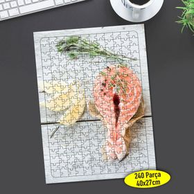 112248171 Turuncu Somon Balığı Eti 240 Parça Puzzle Yapboz