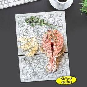 112248171 Turuncu Somon Balığı Eti 240 Parça Puzzle Yapboz