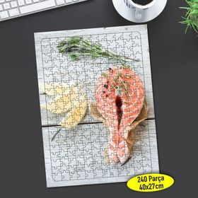 112248171 Turuncu Somon Balığı Eti 240 Parça Puzzle Yapboz