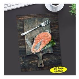 112905505 Turuncu Somon Balığı Eti 240 Parça Puzzle Yapboz
