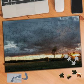 113 Bulutlu Gökyüzünde Gün Batımı 240 Parça Puzzle Yapboz Tablo