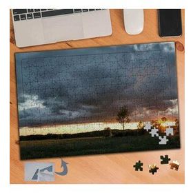 113 Bulutlu Gökyüzünde Gün Batımı 240 Parça Puzzle Yapboz Tablo