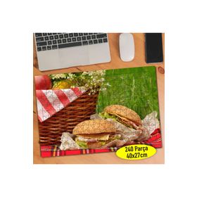 113 Yeşil Çimenler Üstünde Piknik Sepeti 240 Parça Puzzle Yapboz