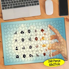 113536419 Sosyal Ağ Bildirim Sembolleri 240 Parça Puzzle Yapboz
