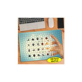 113536419 Sosyal Ağ Bildirim Sembolleri 240 Parça Puzzle Yapboz