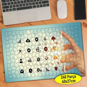 113536419 Sosyal Ağ Bildirim Sembolleri 240 Parça Puzzle Yapboz