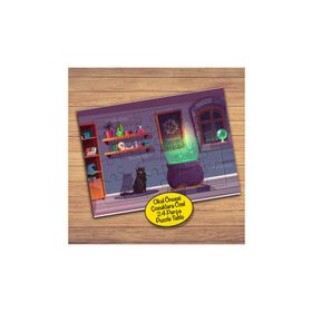1137 Cadı Kazanı Siyah Kedi Çocuklara Özel Puzzle Yapboz Tablo