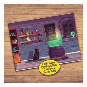 1137 Cadı Kazanı Siyah Kedi Çocuklara Özel Puzzle Yapboz Tablo