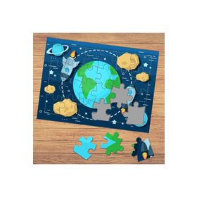 114045 Uzay Mekiği Gezegenler Çocuklara Özel Puzzle Yapboz Tablo