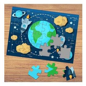 114045 Uzay Mekiği Gezegenler Çocuklara Özel Puzzle Yapboz Tablo