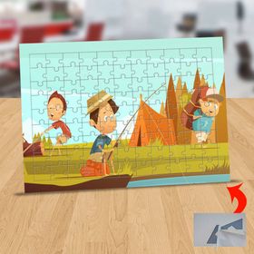 114224 Kamp Yapan Sevimli Çocuklar 99 Parça Puzzle Yapboz Tablo