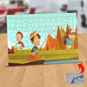 114224 Kamp Yapan Sevimli Çocuklar 99 Parça Puzzle Yapboz Tablo