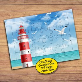 11467 Deniz Feneri Martılar 24 Parça Çocuklara Özel Yapboz Tablo
