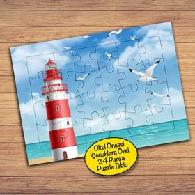 11467 Deniz Feneri Martılar 24 Parça Çocuklara Özel Yapboz Tablo