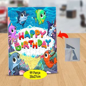 11467 Doğum Günü Kutlayan Balıklar 99 Parça Puzzle Yapboz Tablo