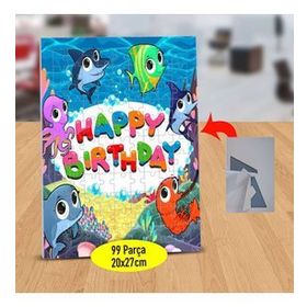 11467 Doğum Günü Kutlayan Balıklar 99 Parça Puzzle Yapboz Tablo