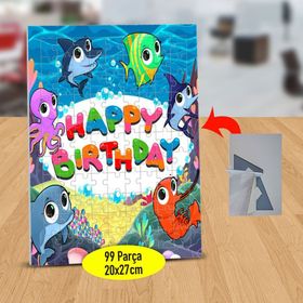 11467 Doğum Günü Kutlayan Balıklar 99 Parça Puzzle Yapboz Tablo