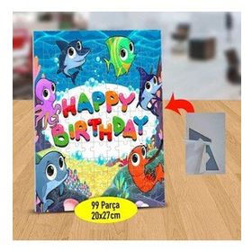 11467 Doğum Günü Kutlayan Balıklar 99 Parça Puzzle Yapboz Tablo