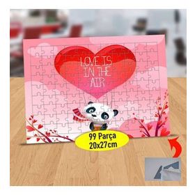 1149 Love Is In The Aır Yazılı Kalp 9 Parça Puzzle Yapboz Tablo