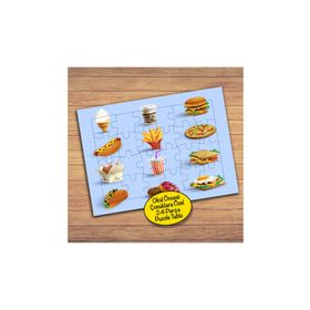 11658 Fast Food Yiyecekler 24 Parça Çocuklara Özel Yapboz Tablo