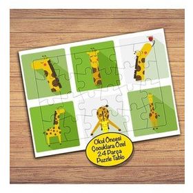 117PZ Eğlenen Zürafa Çocuklara Özel Puzzle Yapboz Tablo
