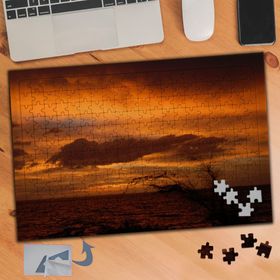 118 Sarı Toz Bulutları Doğa Manzarası 240 Parça Puzzle Yapboz Tablo