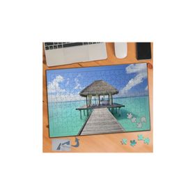 119 Açık Mavi Denizde İskele 240 Parça Puzzle Yapboz Tablo
