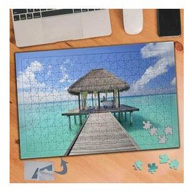 119 Açık Mavi Denizde İskele 240 Parça Puzzle Yapboz Tablo