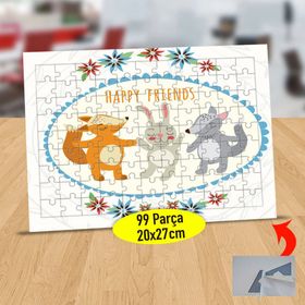 1191138 Mutlu Hayvan Dostları 99 Parça Puzzle Yapboz Tablo