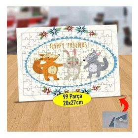1191138 Mutlu Hayvan Dostları 99 Parça Puzzle Yapboz Tablo