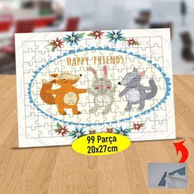 1191138 Mutlu Hayvan Dostları 99 Parça Puzzle Yapboz Tablo