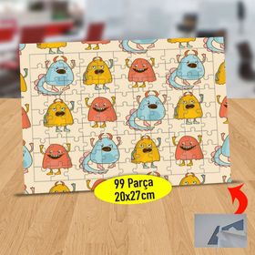 1191247 Renkli Ufak Canavarlar 99 Parça Puzzle Yapboz Tablo