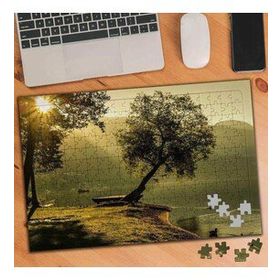 1192669 Göl Kenarı Güneşli Hava Ağaçlar 240 Parça Puzzle Yapboz