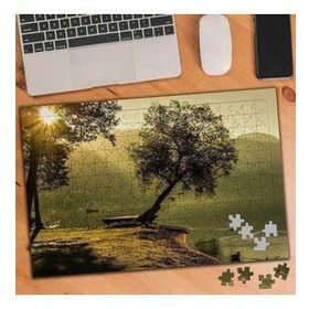 1192669 Göl Kenarı Güneşli Hava Ağaçlar 240 Parça Puzzle Yapboz