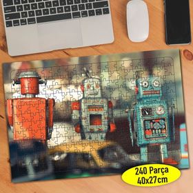 1194 Nostajik Robot Oyuncaklar Fotoğrafı 240 Parça Puzzle Yapboz