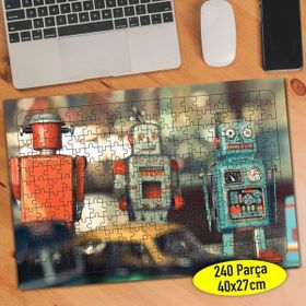 1194 Nostajik Robot Oyuncaklar Fotoğrafı 240 Parça Puzzle Yapboz