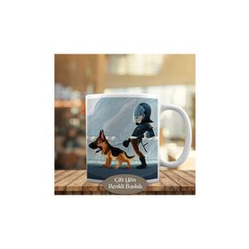 1196-438 İş Üstünde Köpekli Polis Kupa Bardak