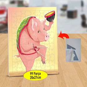 1196273 Suşi Yapan Domuz 99 Parça Puzzle Yapboz Tablo