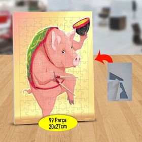 1196273 Suşi Yapan Domuz 99 Parça Puzzle Yapboz Tablo