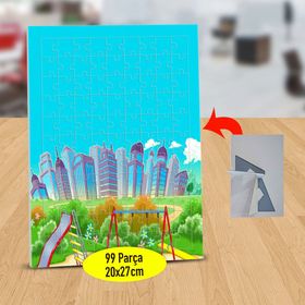1196463 Parkın Ardında Binalar 99 Parça Puzzle Yapboz Tablo