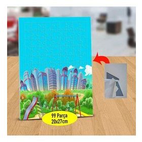 1196463 Parkın Ardında Binalar 99 Parça Puzzle Yapboz Tablo