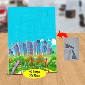 1196463 Parkın Ardında Binalar 99 Parça Puzzle Yapboz Tablo