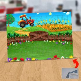 1196527 Bahçeli Yolda Traktör 99 Parça Puzzle Yapboz Tablo