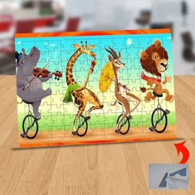 1196529 Bisiklet Süren Hayvanlar 99 Parça Puzzle Yapboz Tablo