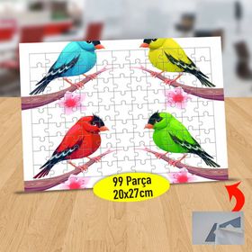 1196536 Daldaki Renkli Kuşlar 99 Parça Puzzle Yapboz Tablo
