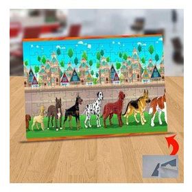 1196664 Sıraya Geçen Köpekler 99 Parça Puzzle Yapboz Tablo