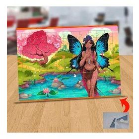 1196666 Kelebek Kanatlı Kız 99 Parça Puzzle Yapboz Tablo