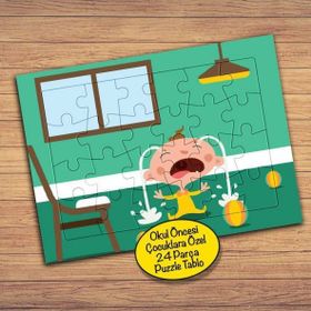 119PZ Evde Ağlayan Bebek Çocuklara Özel Puzzle Yapboz Tablo